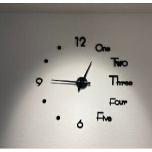 New Large 3D Frameless Wall Clock Stickers DIY Wall Decoration